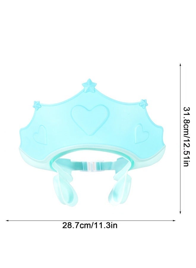 Aissiora Baby Shower Caps Shield, Adjustable Silicone Shower Caps for Kids Waterproof Shampoo Hat for Children Toddler Visor Hat for Eye and Ear Protection Cute Crown Shape Makes Bath More Fun - Image 2